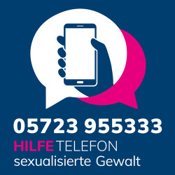 Hilfetelefon sexualisierte Gewalt: 05723 955333